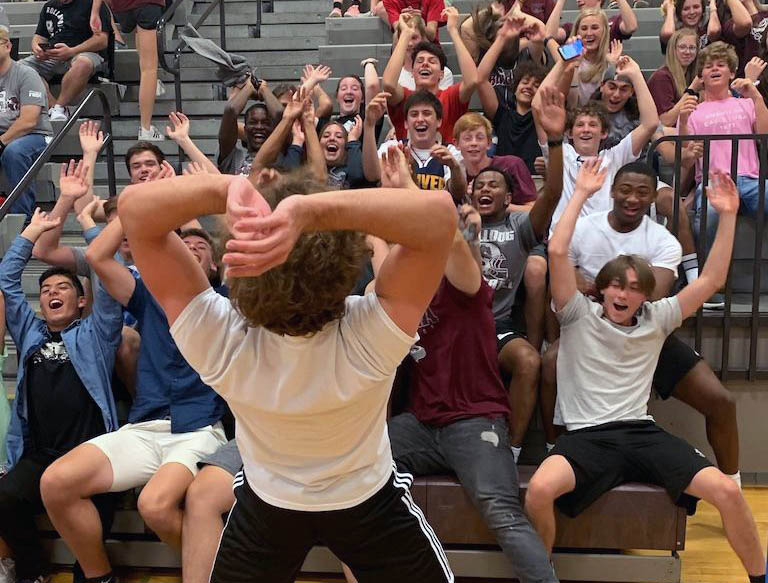 Tradition continues as RHS 6th man cheers on Volleyball at jamboree