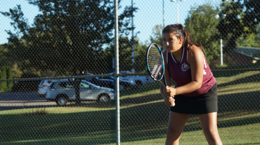 Tennis Player Stands Ready