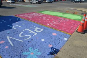 Senior parking gives a new splash of color